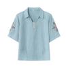 Chinese Style Cotton Linen Summer Shirt & Pants Set for Middle-aged Women