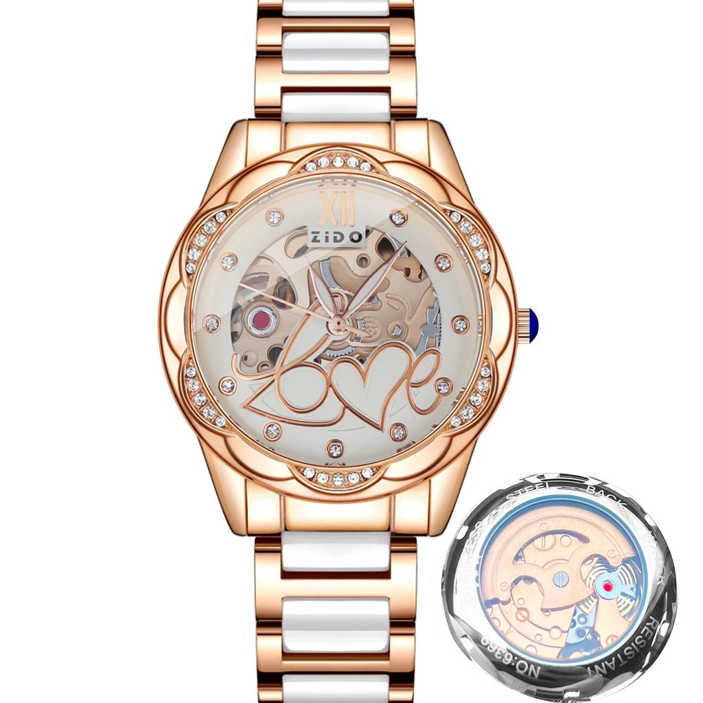 Zidao Watch Girls Automatic Imitation Mechanical Watch Ceramic Butterfly Luminous Fashion
