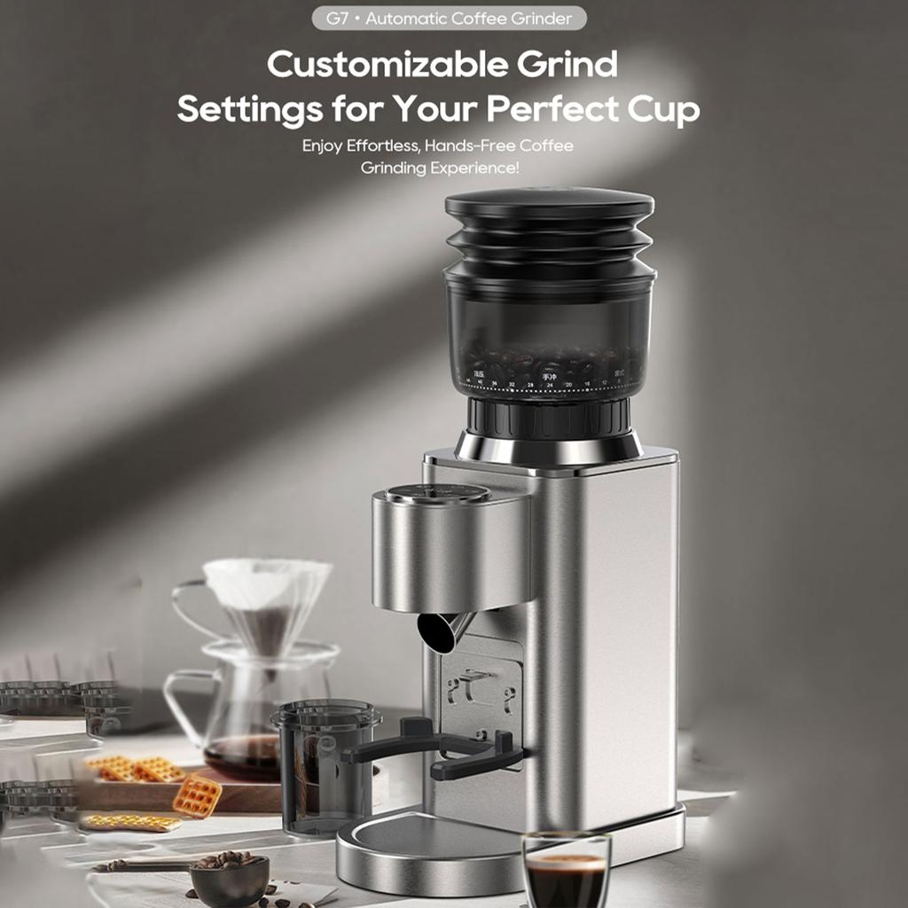 Automatic Portable Coffee Bean Grinder with 48 Precise Grind Settings Stainless Steel Home Use