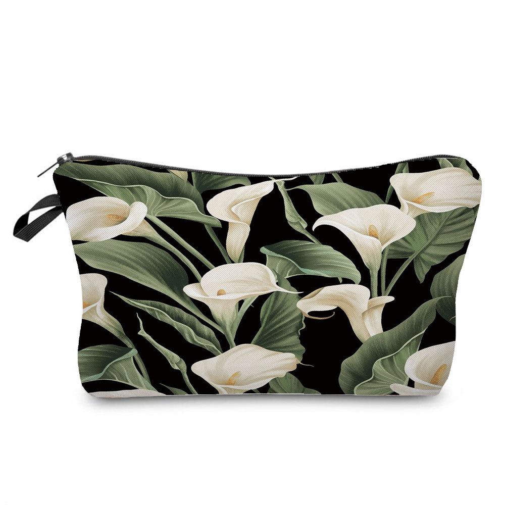 Women Flower Print Cosmetic Bag Toiletries Organize Travel Storage Case 6379