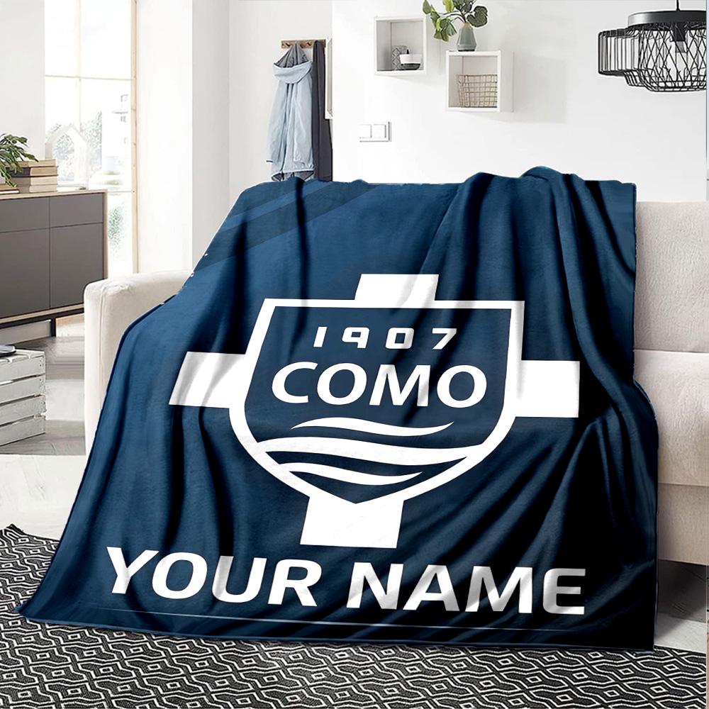 1pc Como1907 Blanket with Custom Name, Gift, for Men and Women, Soft Blanket, Good for Sofa Bed Couch Travel, Lightweight Flannel Blanket