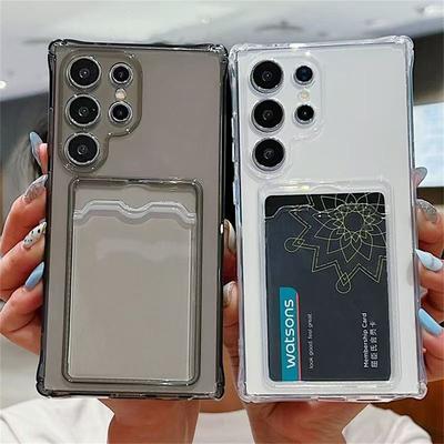 Custodia Portacarte Per Samsung Galaxy S25 Ultra S24 Plus S23 FE S22 S21 Note 20 A55 5G A35 A15 A25 A16 A06 A05 A05S Portafoglio Cover Trasparente per Telefono Accessori
