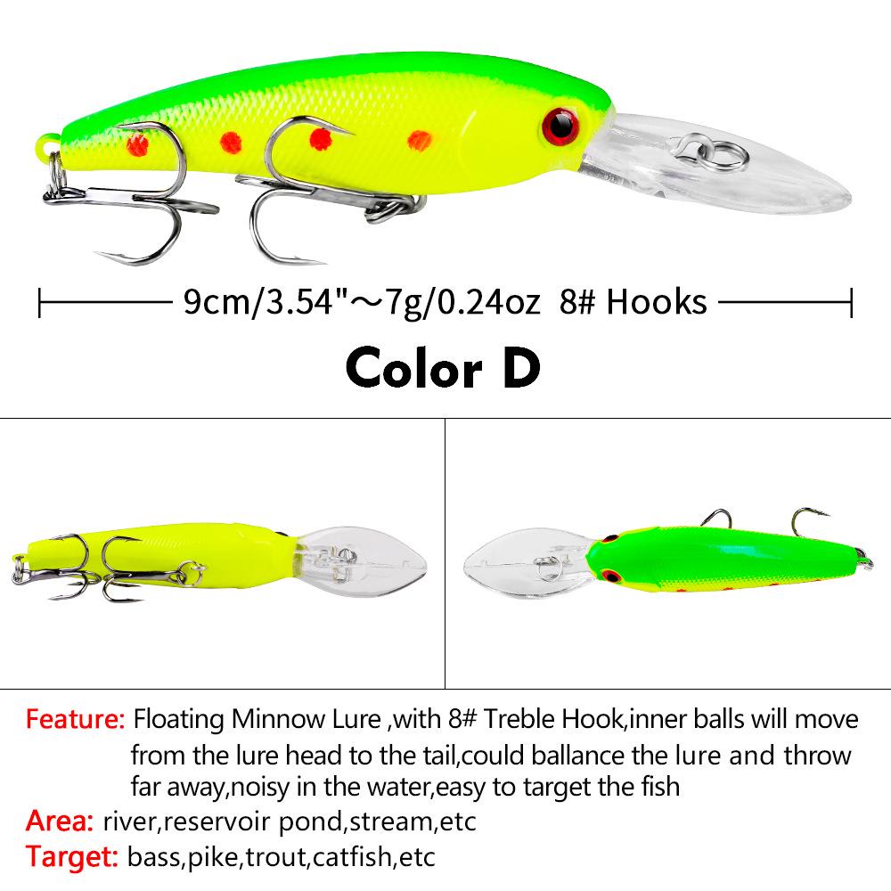 PRO BEROS 9cm/7.28g Minnow Hard Plastic Bionic Fishing Lure - Model DXM006