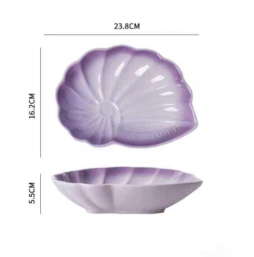 Muschel Dessertteller Tiefer Teller Niedlich Unterglasurfarbe Solider Keramikteller Zuhause Nachmittagstee Ornament Keramik Geschirr Teller