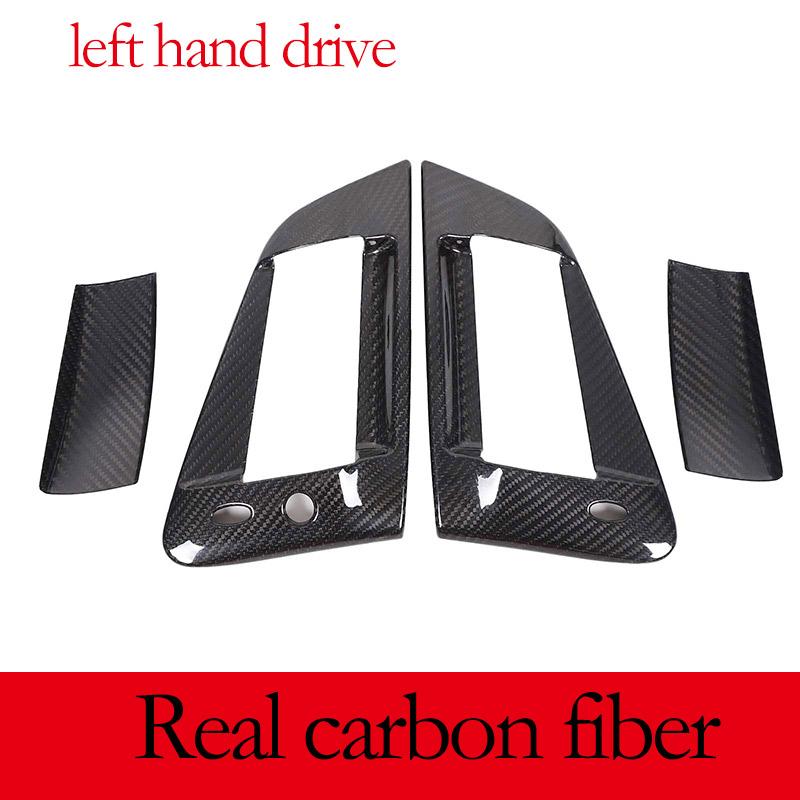 For NISSAN 370Z Z34 2009-2020 Carbon Fiber/Black Car Outer Door Handle Protective Cover Trim Stickers Exterior Accessories