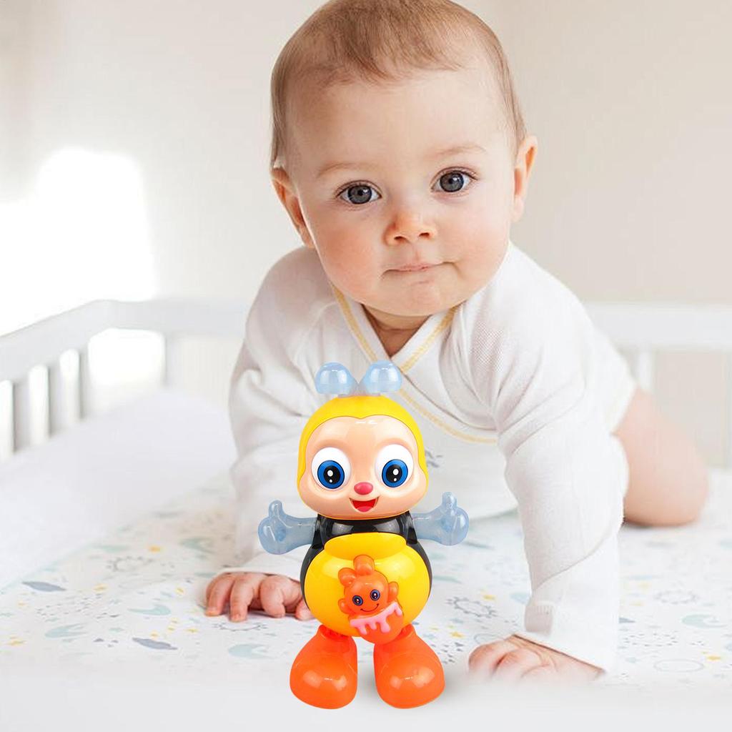 Dancing Bee Electric Toys With Musical And Lights Electronic Cartoon Bee Preschool Learning Toys Dancing Animal doll Singing Toy