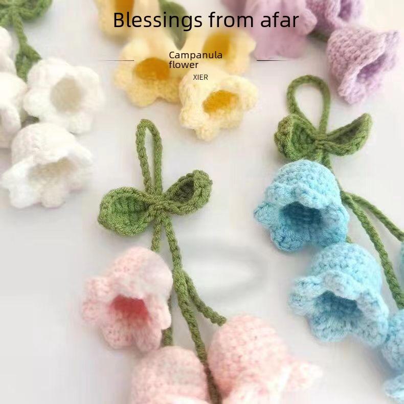 Wool Lily of the Valley Pendant - Handwoven Car Decoration.