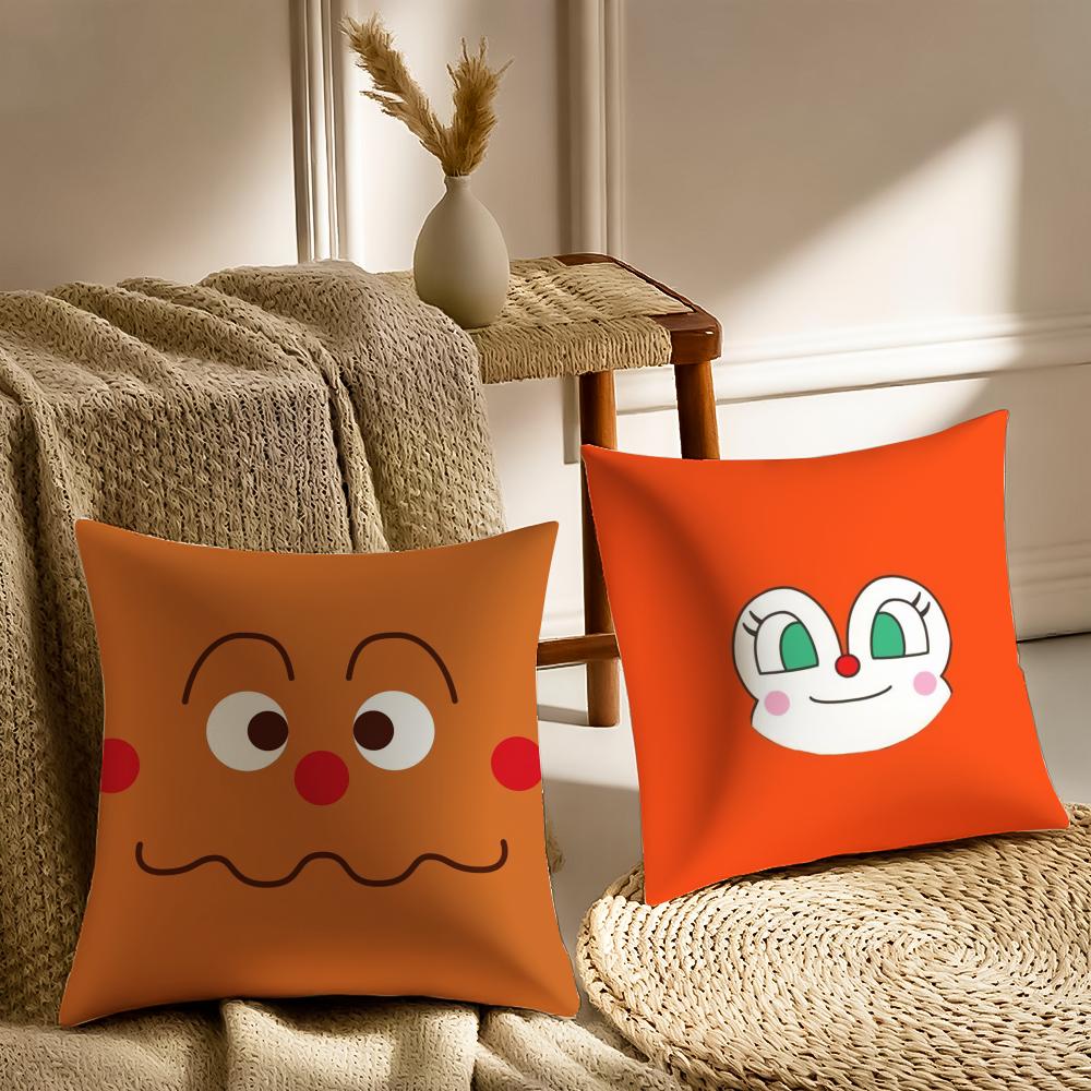 Classic Anime Anpanman-Cartoon Cushion Cover Pillowcase Anti-Dustmite Living Room Sofa Decor Cushion Room