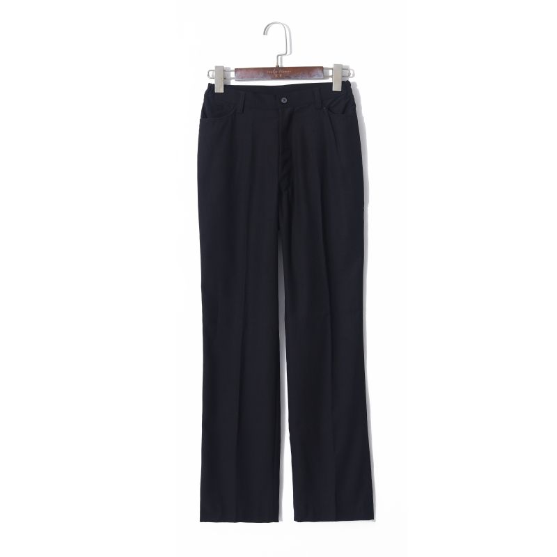 

Spring K-style Minimalist Pure Color High Waist Casual Trousers Black L