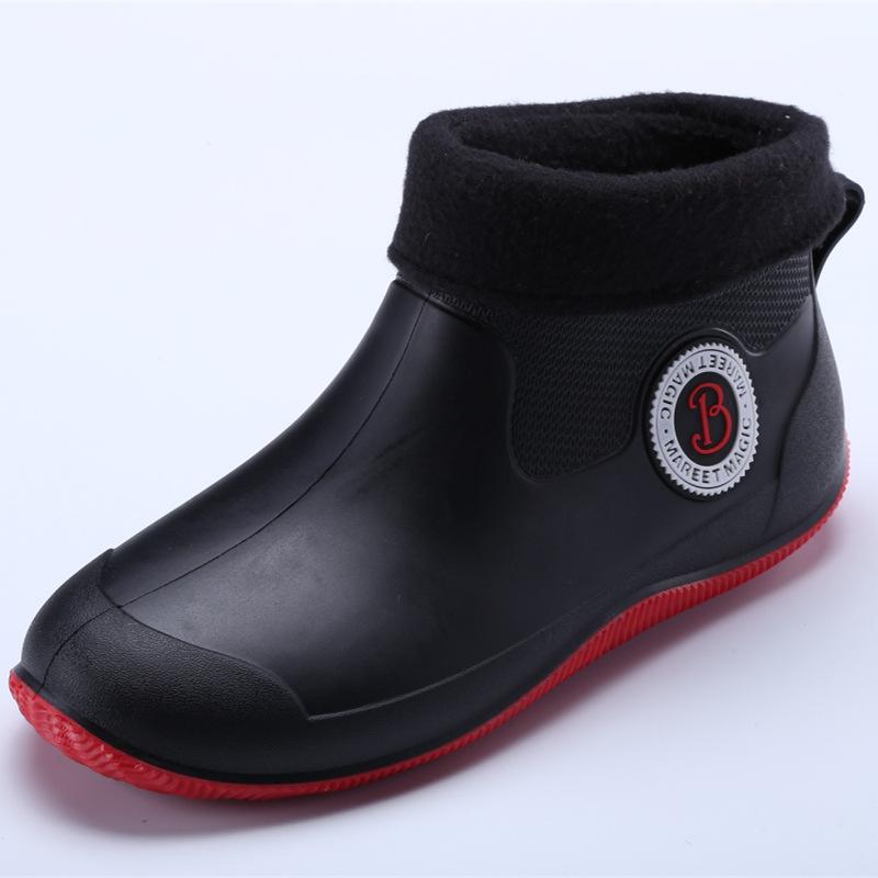 Rain shoes men's new Chelsea fashion short rain boots simple non-slip soft sole low-top women's galoshes