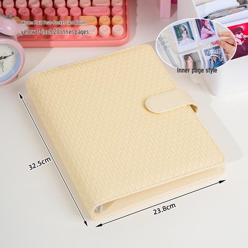 

Альбом для карточек А5 из ПУ - В погоне за звездами: 3-дюймовая Открытка и Хранение Айдол-карточек, Четырехсеточный Альбом для Полароидных Фото