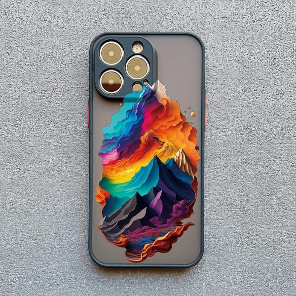 2D Printing Landscape Phone Case For iPhone 16 14 Pro 13 Mini 15 7 8 Plus SE2 XS X XR 12 Pro Max Creative Mountains Back Cover