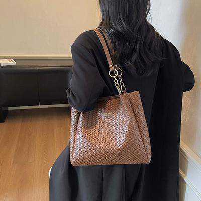 Tote Bag Women's Autumn New Woven Pattern Women's Bag Large Bag Commuting Versatile Large Capacity Shoulder Bag Tide