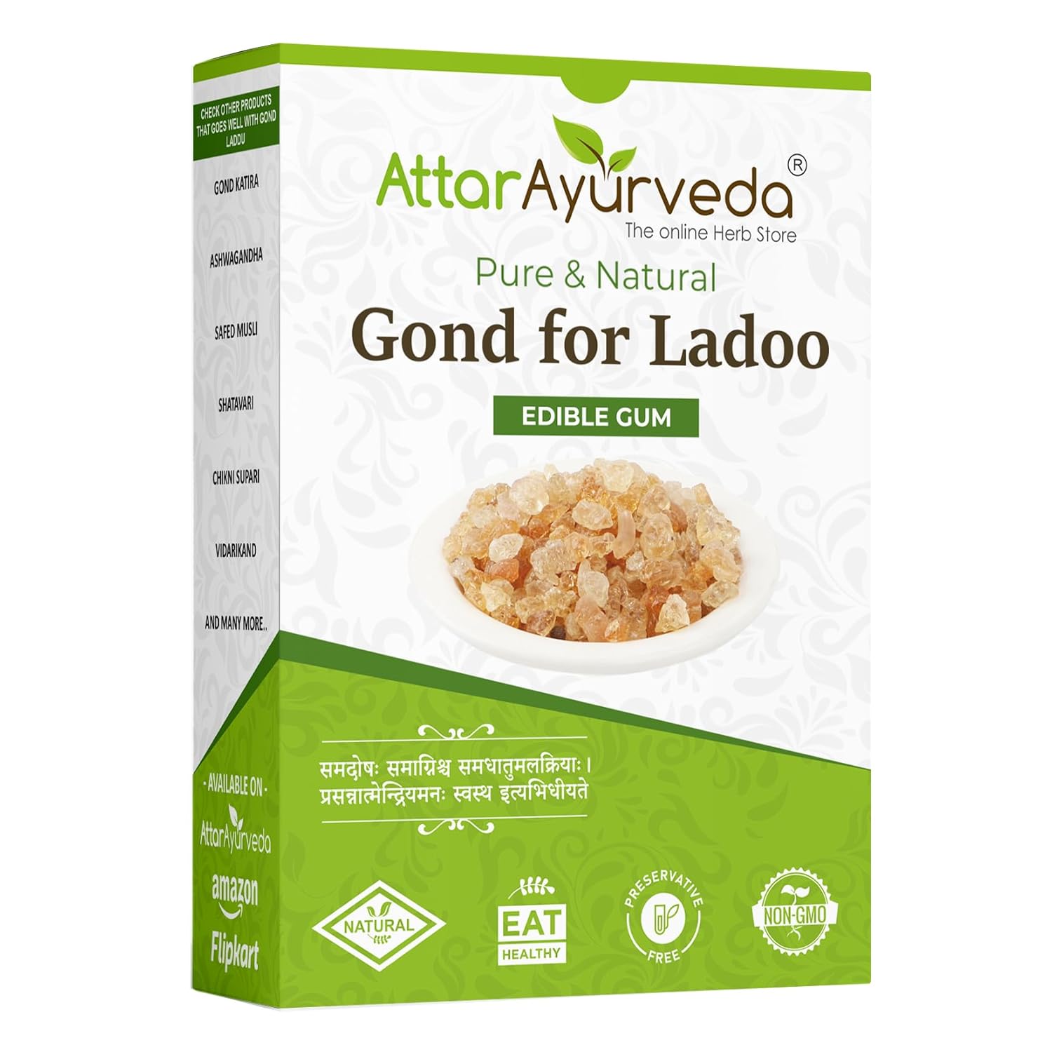 

Attar Ayurveda Edible Gond 250 Grams Natural Babul Gum For Laddu Making Premium Handpicked No Preservatives Cooking Ingredient