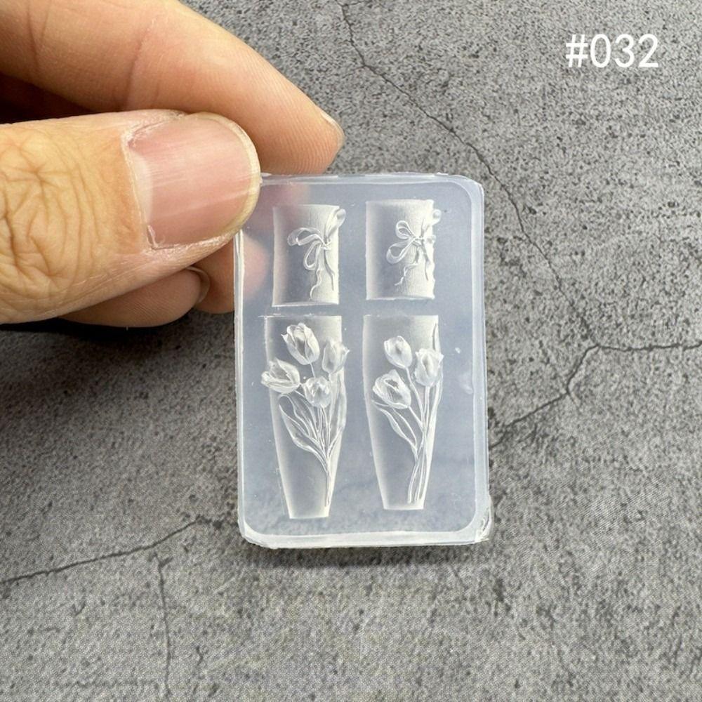 With Box Nailart Mold Transparent Silicone Template New Nail Art Template  Nail Decoration