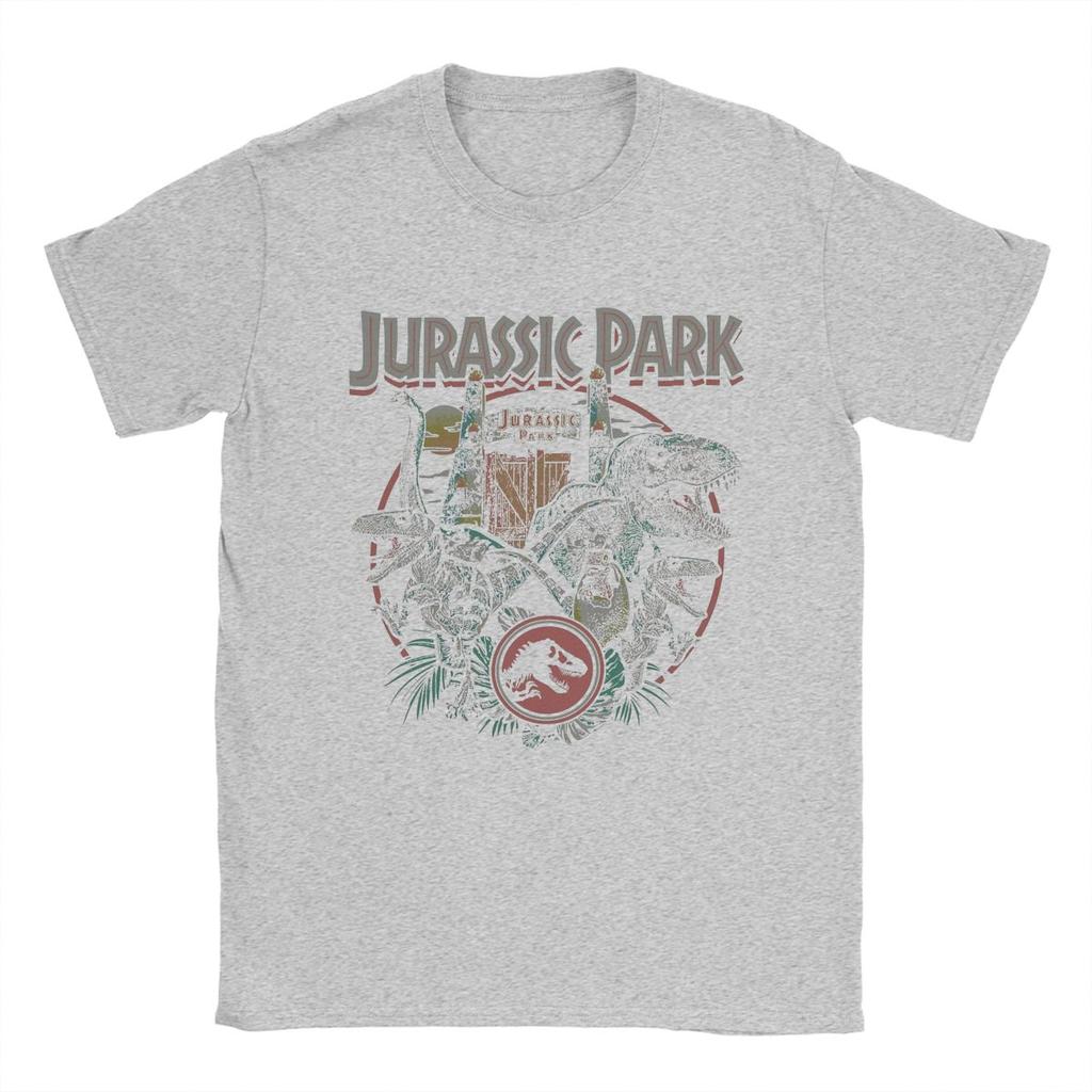 Jurassics Parks Dinosaur Attack Isla Nublar Circle Men T Shirts Unique Tee Shirt Short Sleeve T-Shirt 100% Cotton Printing Tops