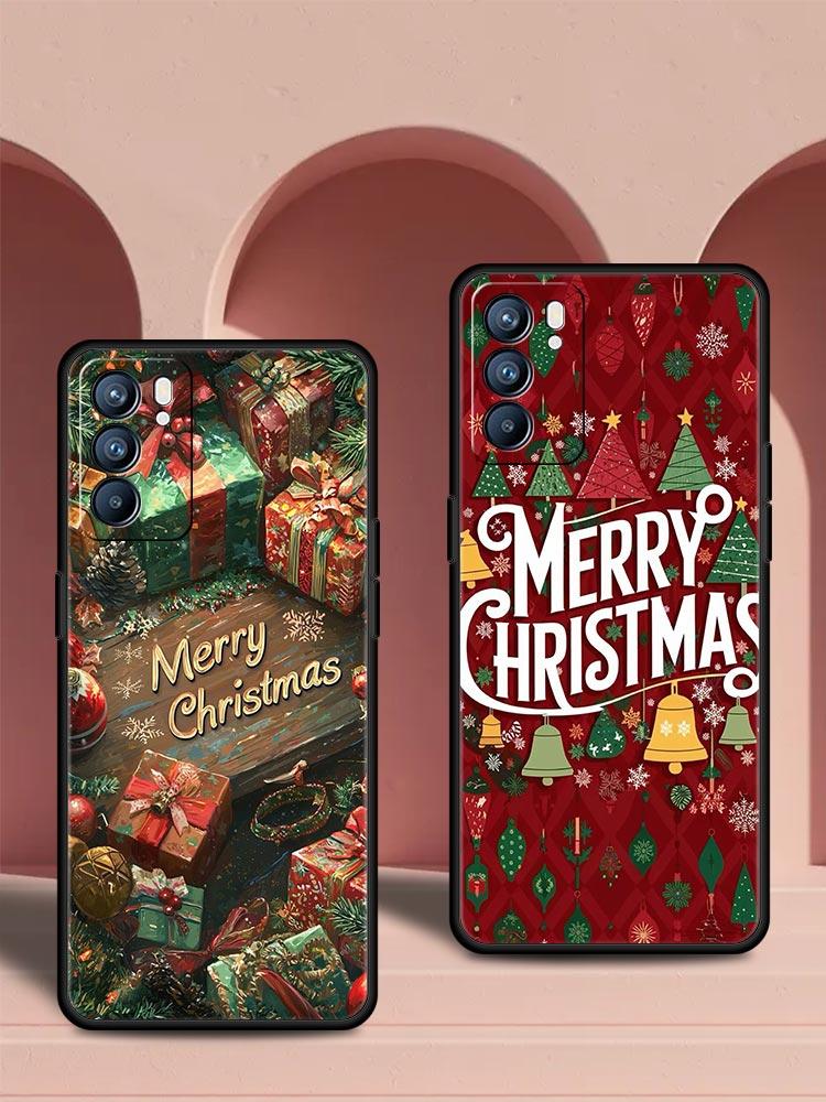 Merry Christmas Phone Case For Oppo Reno 13 12 11 10 7 F Find X5 X6 A98 A80 A79 A78 A57 A54 A31 A17 Pro 5G Soft TPU Cover Capas