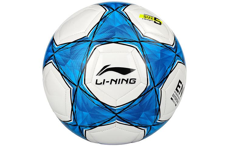 Li Ning Size 5 Soccer Ball TPU Machine Stitched Soccer Ball Unisex White, Blue LFQK039-2 Size 5 Ball
