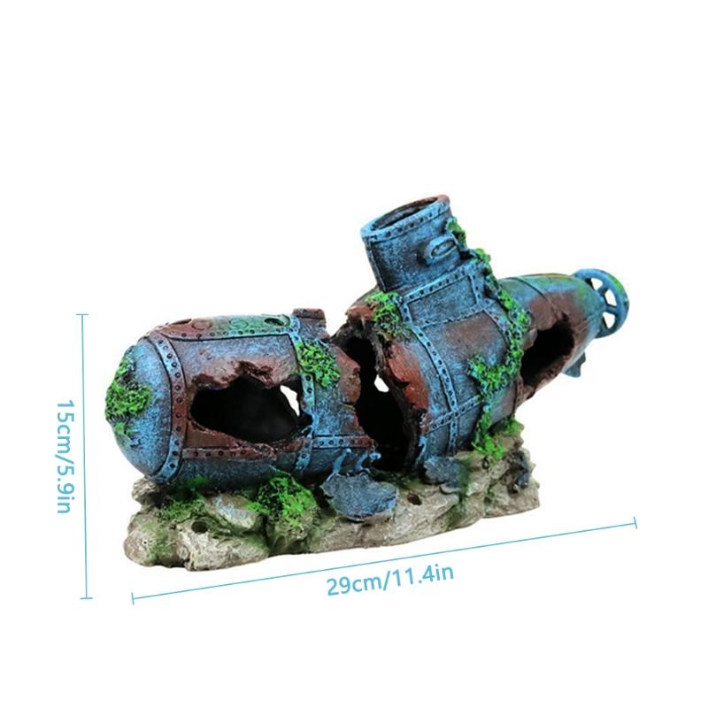 

Креативный аквариум затонувший корабль украшения смоляные пиратский корабль подводные лодки украшения ландшафтный дизайн для небольшого среднего аквариума