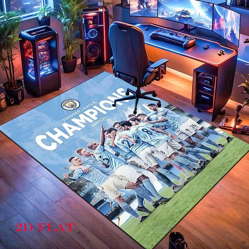Royal MCFC Crown Carpet Rug for Living Room Bedroom Home Sofa Decoration,Kids play Nonslip Floor Mat