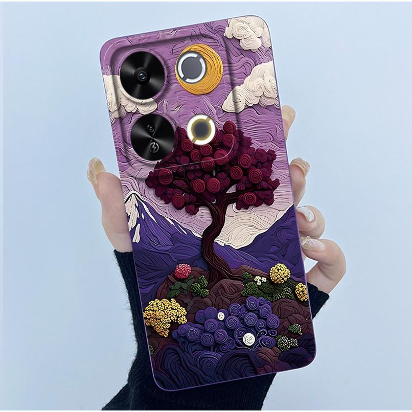 For Itel P65 P671L Etui Fashion Simplicity Oil Painting Floral Protective Phone Case For ItelP65 P 65 Coque Soft Silicone Covers