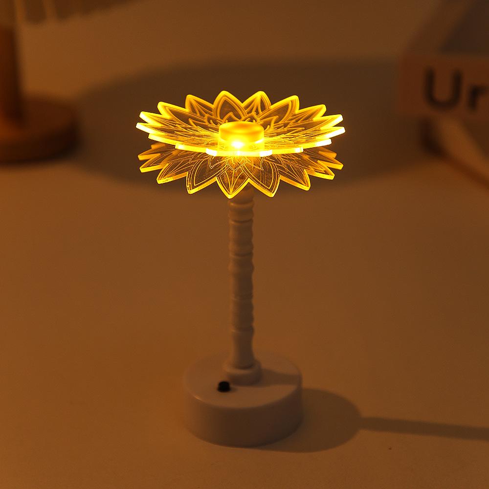 Creative Floral LED Acrylic Desk Lamp - Luxurious Decorative Night Light