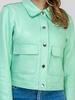 STYLISH SHORT WOMEN' JACKET WITH COLLAR