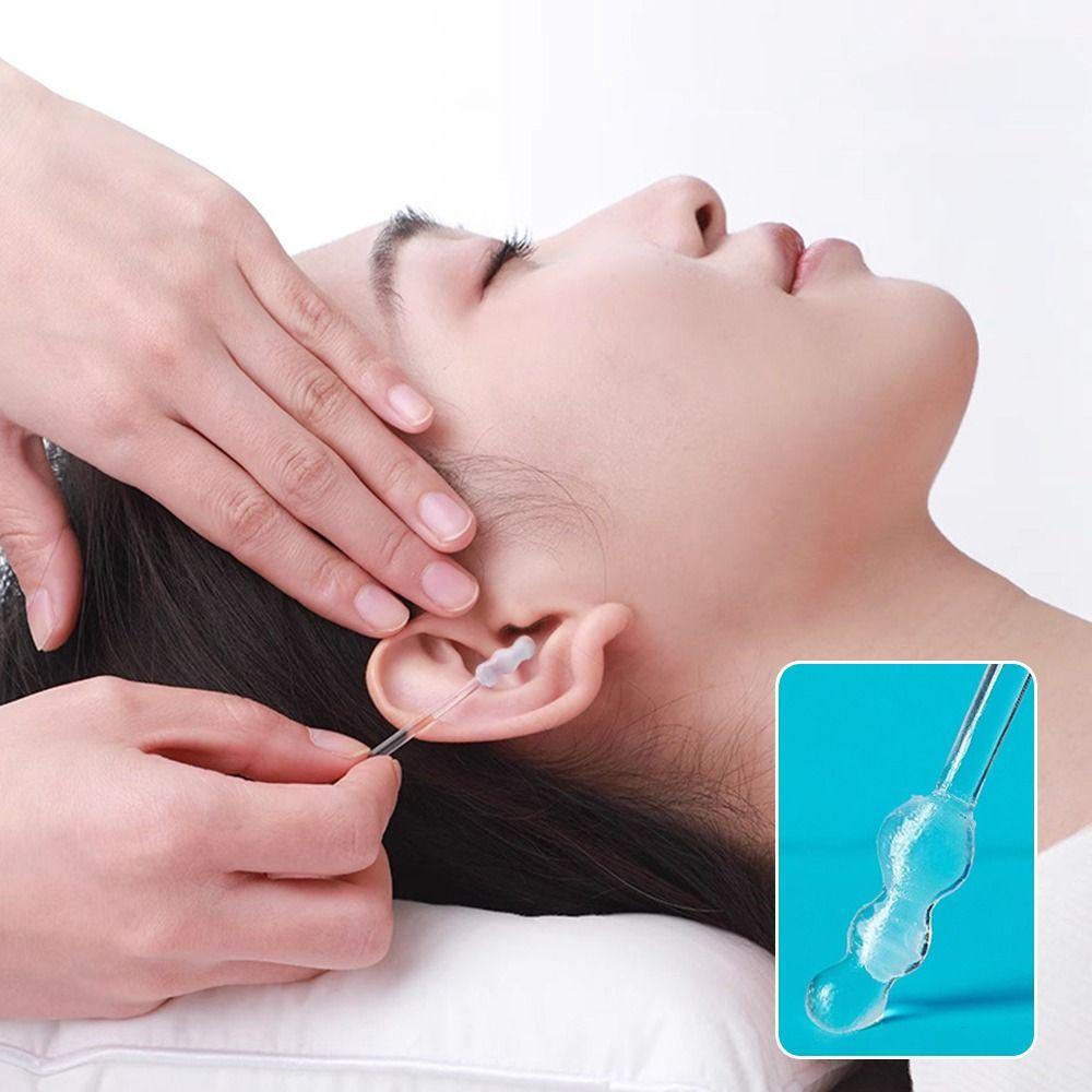 24 ks/krabička Silikonové jednorázové vatové tyčinky Měkký nástroj na odstraňování ušního mazu Nové lepkavé vatové tyčinky pro dospělé