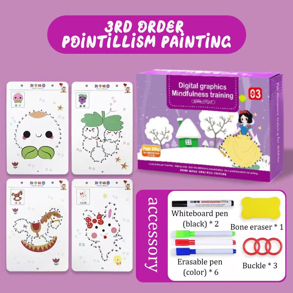 136Page Children  Drawing Toy Pen Control Training Color Shape Math  Game Set Toddler Learning Educational Toy 1ml