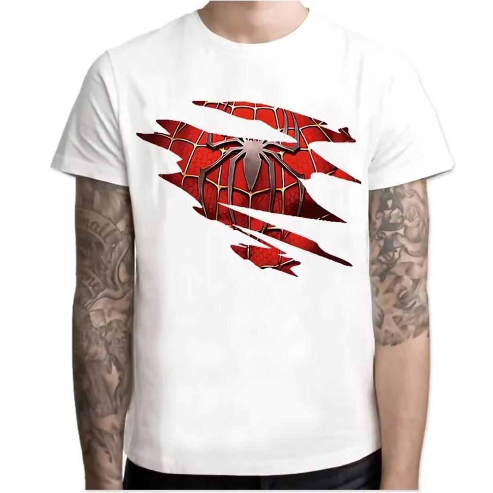 T Shirt For Men Cartoon Super Hero Spiderman T Shirt Streetwear Tops Harajuku Fashion Graphic T-Shirt Unisex Tshirt Y2k Top Male