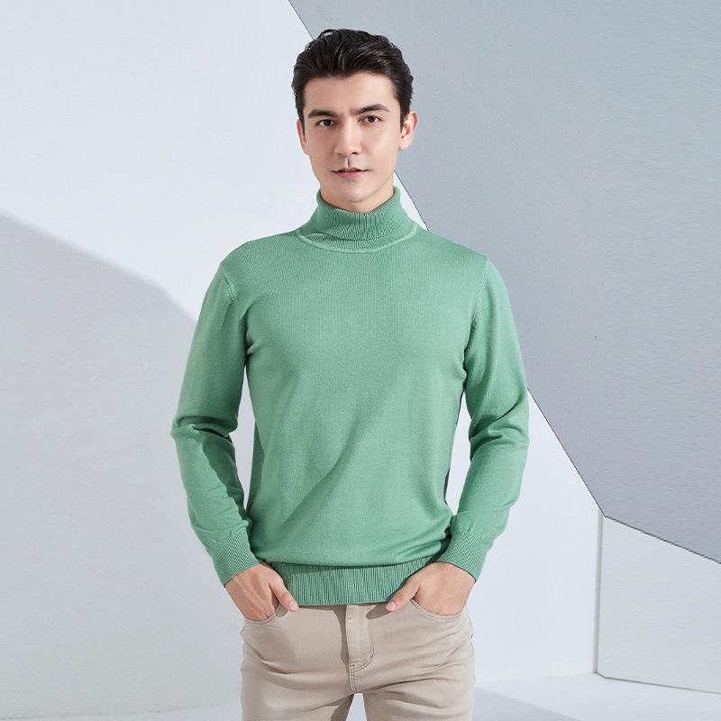 Men's High Lapel Loose Thickened Knit Sweater Casual Short Section Hedging Long-sleeved Bottoming Sweater Outer Sweater