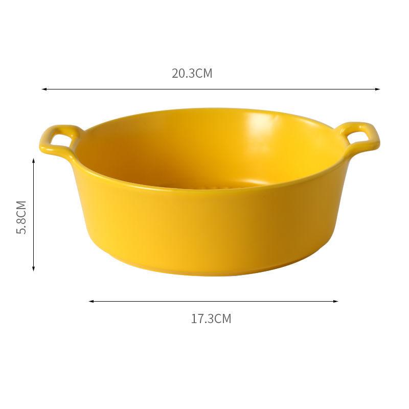 

Net Red Binaural Baking Миска для випікання Миска для запеченого рису Миска для десерту Миска для фруктового салату Кругла глибока тарілка Домашня миска для локшини швидкого приготування A