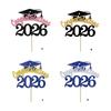 2026 Graduation Party Supplies 4PCS Cake Toppers With Paper Materials Design Paper Graduation Cake Inserts