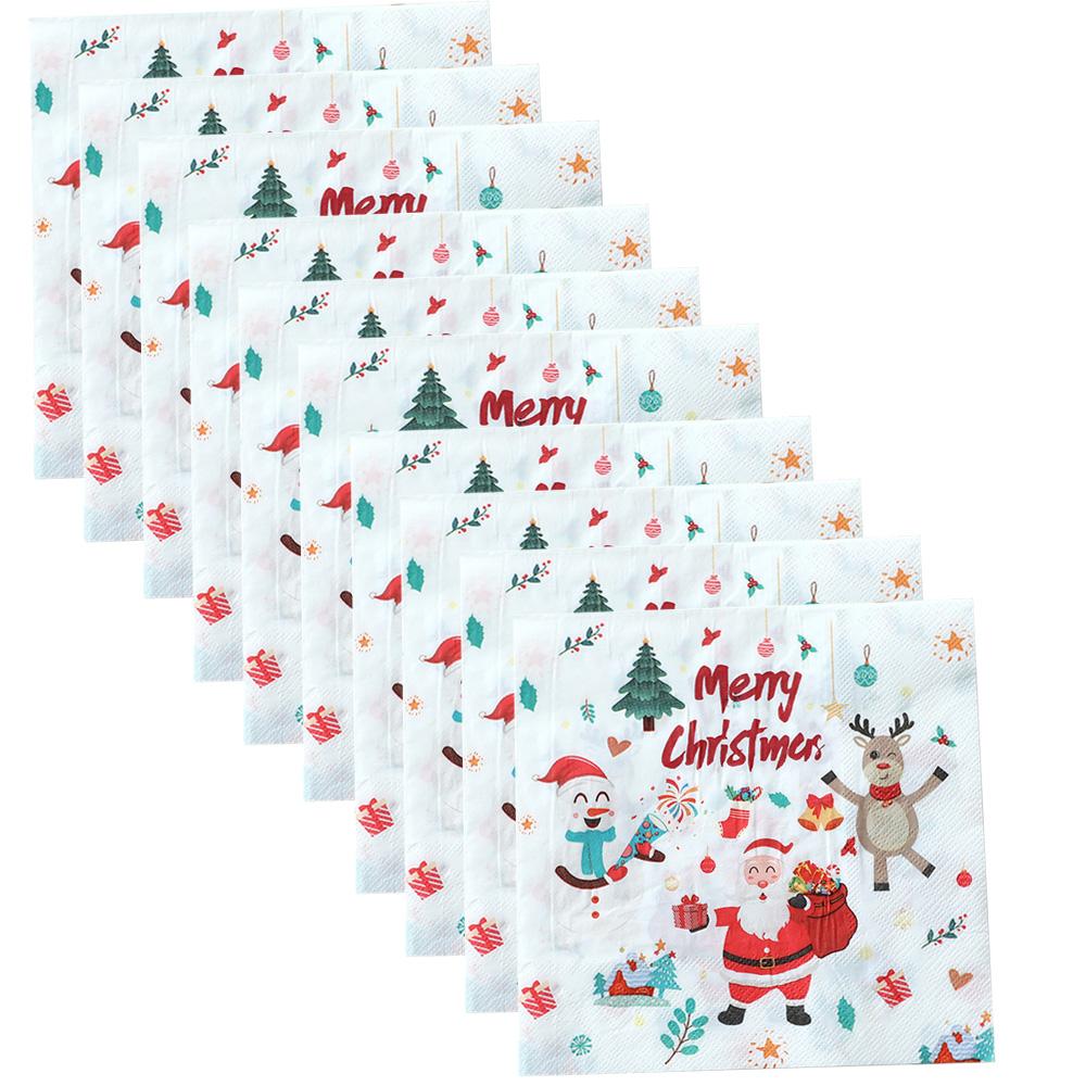 Christmas Disposable Tableware Sets Santa Claus Party Tablecloths Paper Plates Cups Tissue Napkins Straws Decoration Supplies