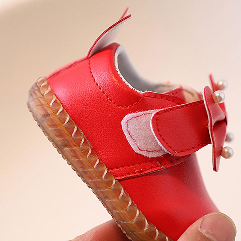 Baby Girl Toddler Shoes 0-1-2 Years Old Cute Princess Shoes 0-1-2 Years Old Spring and Autumn Soft Sole Anti-drop Shoes