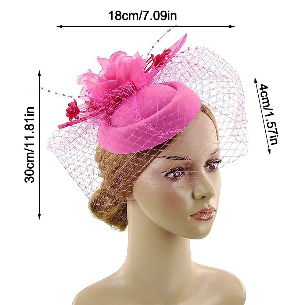 Veil Fascinator Caps Mesh Ribbons Headress Fashion Fascinator  Wedding