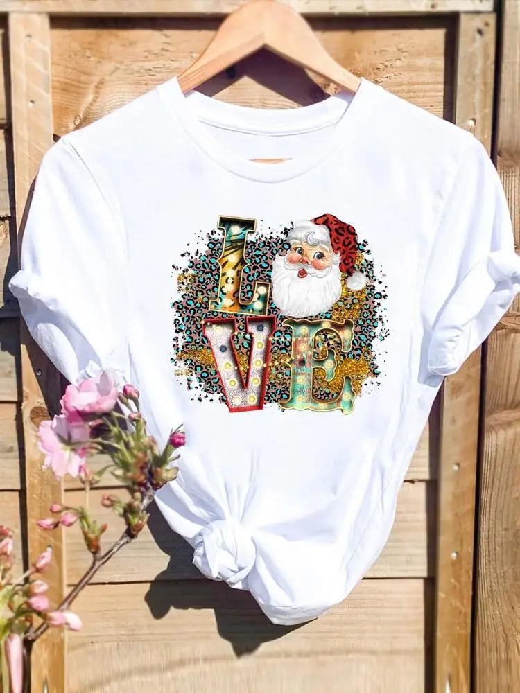 Christmas Cactus with Santa Hats and String Lights White TShirt with Colorful Flower Pot Details Unique Casual Top for Women
