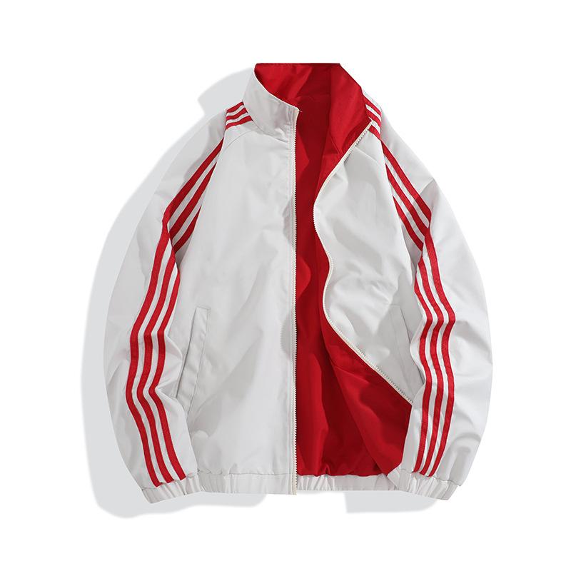 Stehkragenjacke, Herren Wende-Baseballjacke, Herren vielseitige lässige Sportjacke