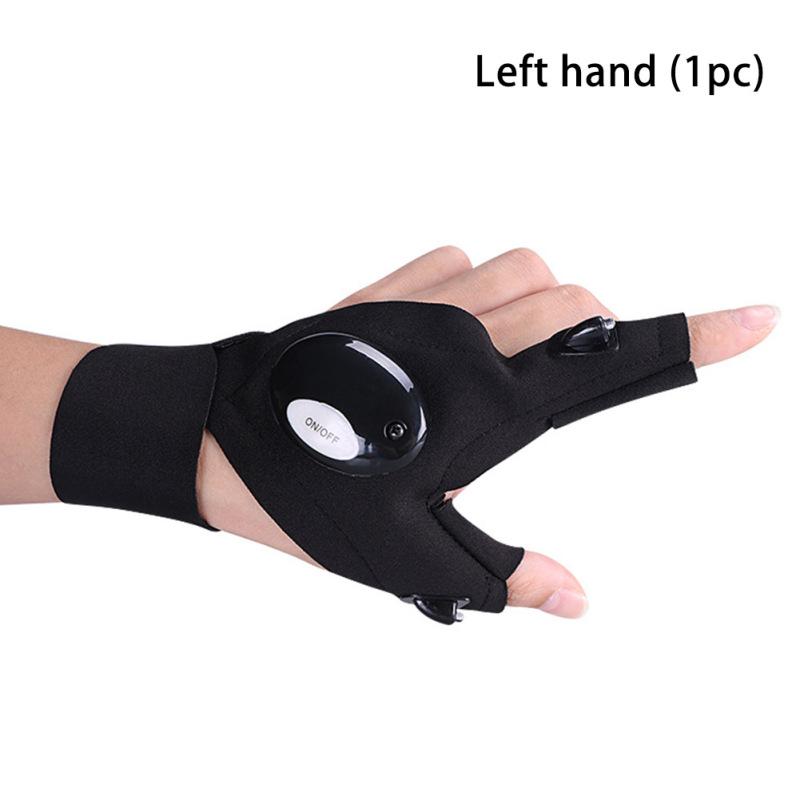 Outdoor Led Sports Fingerless Glove With Lights High Brightness Luminous Gloves For Fishing Cycling