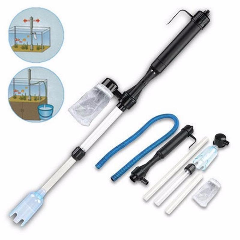 Aquarium Vacuum Cleaner Water Filter Fish Tank Sand Remover Battery Syphon Operated Filter Gravel Cleaner Aquarium Cleaning Tool White