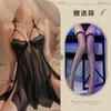 Large Size Erotic Underwear Sexy Lace Temptation Suspender Nightdress Hot Hollow Split Petal Skirt Women's Transparent Pajamas