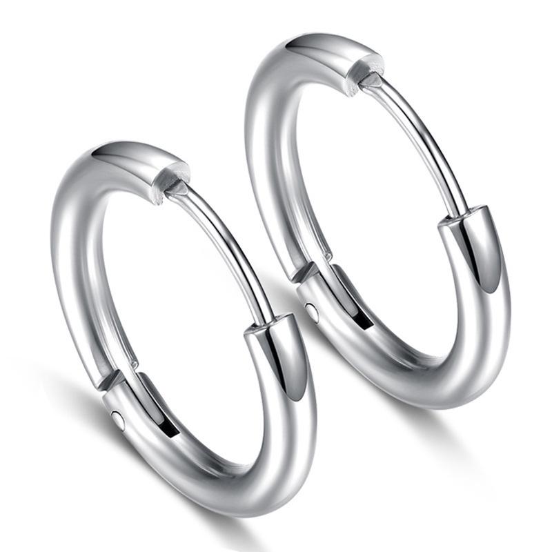 Trendy European & American Hypoallergenic Stainless Steel Hoop Earrings
