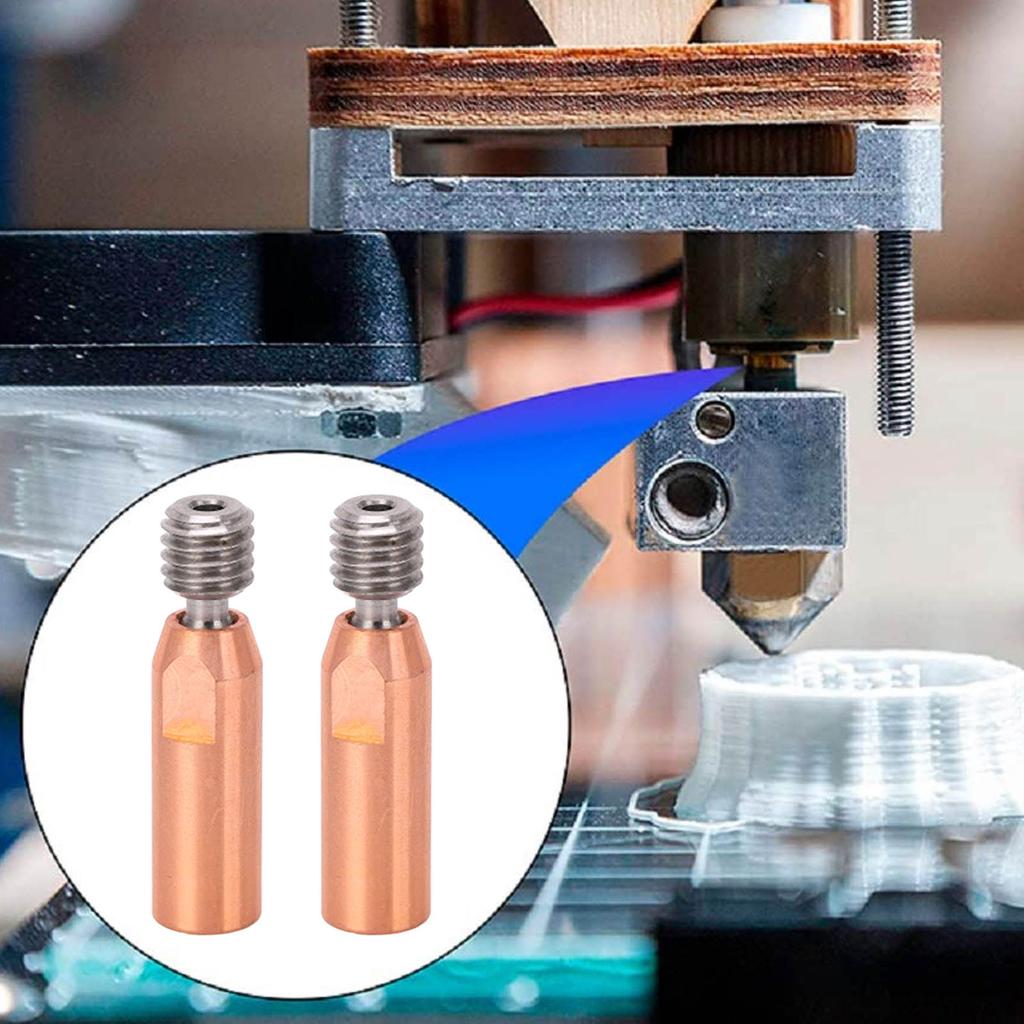 2Pcs 3D Printer Throat Nozzle Ti Alloy Copper Bimetal for Ender 3 3 V2 3 Pro Hotend
