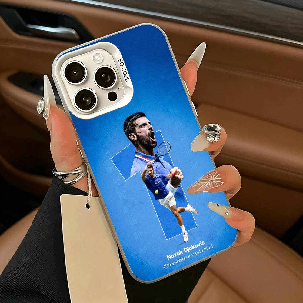 Tennis GOAT Novak Djokovic Phone Case For iPhone 17,16,15,14,13,12,11 Plus,Pro Max,XS,white silver phone case iPhone17ProMax