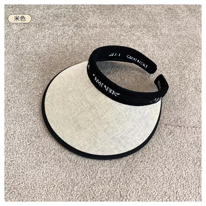 UPF50 + Sun Protection Cap Empty Top Women's Summer Cycling UV Protection Sun Hat Seamless Big Brim Folding Sun Hat