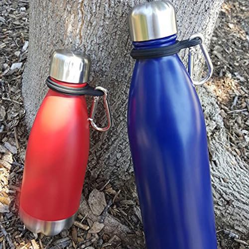 MINBOOT Water Bottle Holder with Carabiner, Hiking Bottle Holder, Set of 4, with Carabiner, Bottle Hook, Strap, Silicone Water Bottle Ring, for Campin