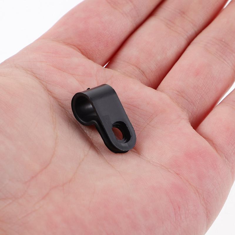 100 Peças Organizadores de Cabos de Nylon Tipo R com Clipe para Cabos, Suportes para Cabos, Clips de Montagem Autoperfurantes, Clips de Gerenciamento, Cabo Telefônico, Viagem