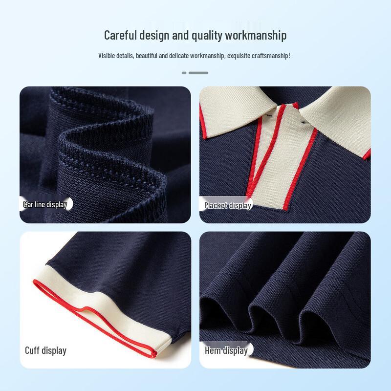 MONTAGUT Herren Kurzarm Piqué Poloshirt aus Seidenmischung mit Stickerei