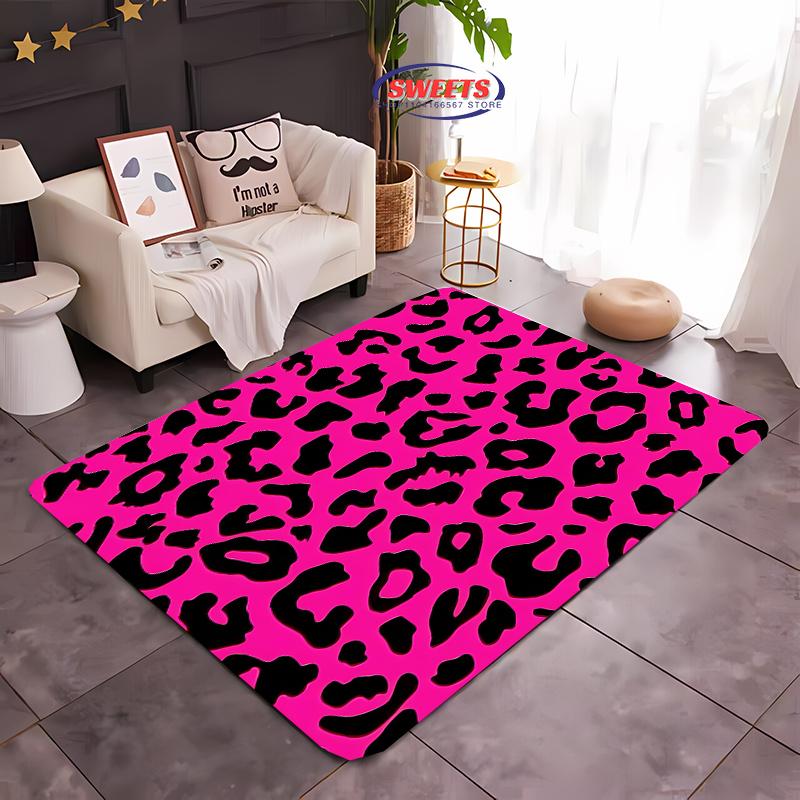 17 Style Colorful Leopard Printed Carpet Rug for Bedroom Living Room Home Sofa Decor, Kids Play Non-Slip Decor Durable Mats Gift