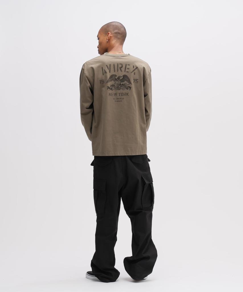 AVIREX STENCIL L/S T-SHIRT Men's XL Olive 783-6130006